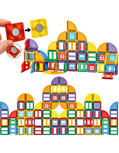 WOOPIE Magnetic Construction Blocks 3D Educational Set Castle 100pcs.