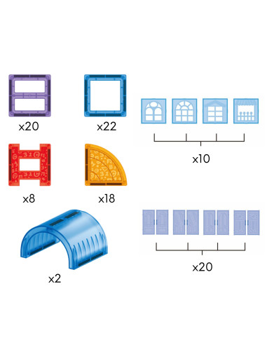 WOOPIE Magnetic Construction Blocks 3D Educational Set Castle 100pcs.