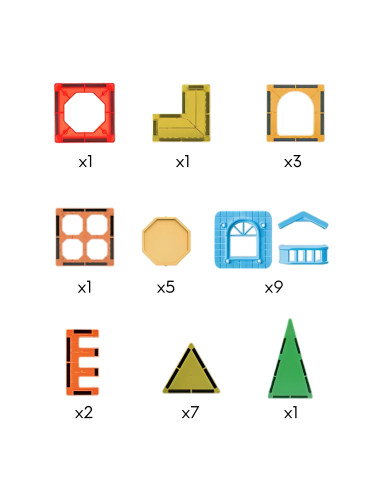 WOOPIE magnetiniai konstruktoriai 3D edukacinis rinkinys pilis 30 vnt.