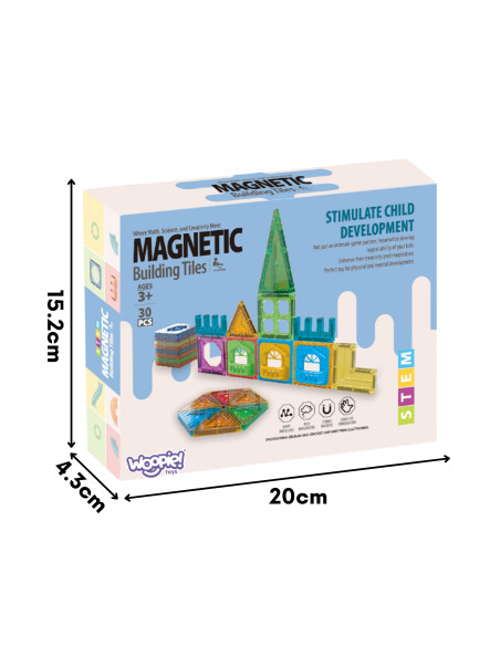 WOOPIE Magnetic Construction Blocks 3D Educational Set Castle 30 pcs.