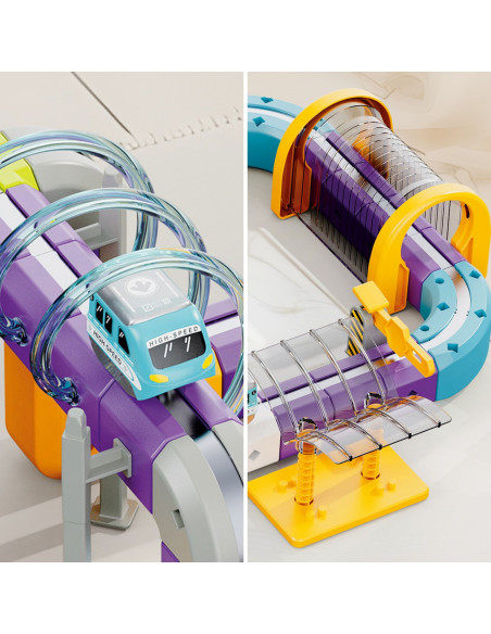 WOOPIE Magnetic Train Track Construction Set with Attraction Effect 126 pcs.