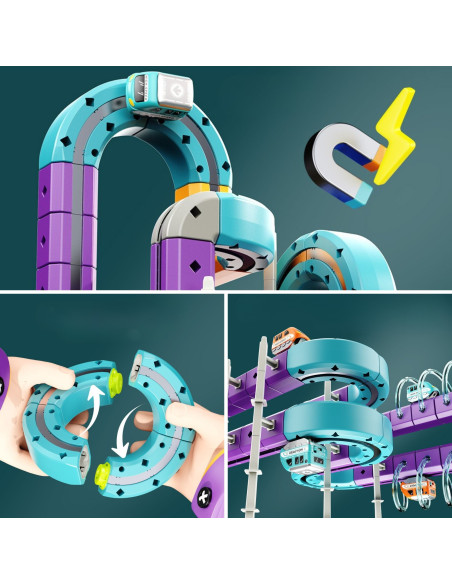 WOOPIE Magnetic Train Track Construction Set with Attraction Effect 126 pcs.