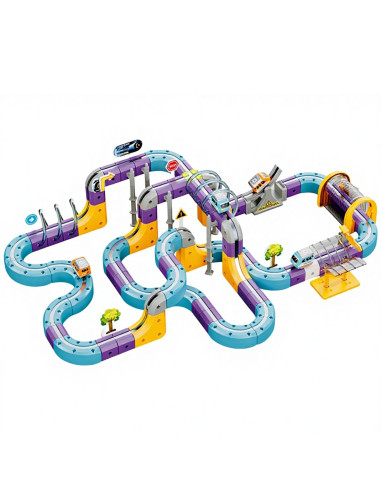 WOOPIE Magnetic Train Track Construction Set with Attraction Effect 126 pcs.