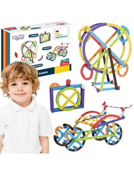 WOOPIE matematiniai konstruktoriai 3D edukaciniai 155 vnt.