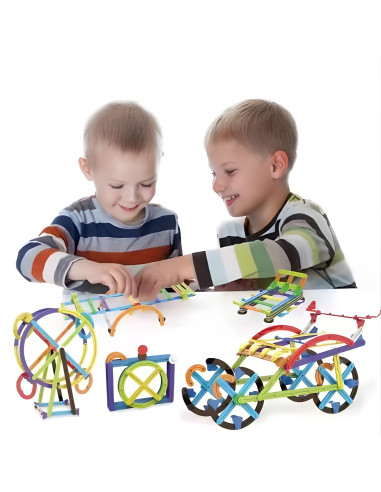 Конструктор WOOPI Mathematical Construction Blocks 3D, обучающий, 155 деталей.