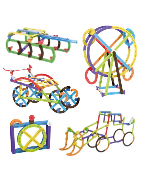 WOOPIE matematiniai konstruktoriai 3D edukaciniai 155 vnt.