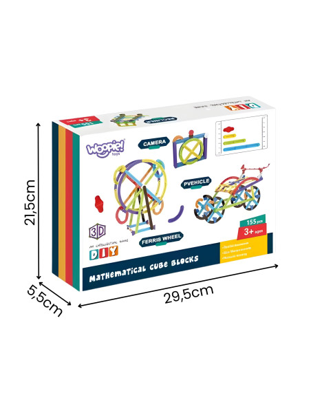 WOOPIE Mathematical Construction Blocks 3D Educational 155 pcs
