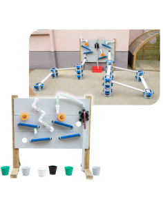 CLASSIC WORLD EDU Wooden Water Playground Set Stand + Water and Sand Conducting Accessories 2