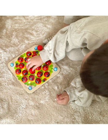 WOOPIE GREEN Memory Wooden Educational Memory Game Ladybug Puzzle