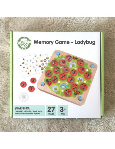 Деревянная развивающая игра на развитие памяти «WOOPI GREEN Memory» в виде божьей коровки.