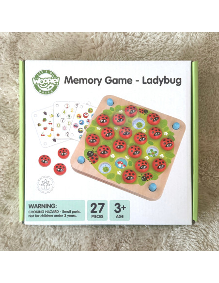 WOOPIE GREEN Memory Wooden Educational Memory Game Ladybug Puzzle
