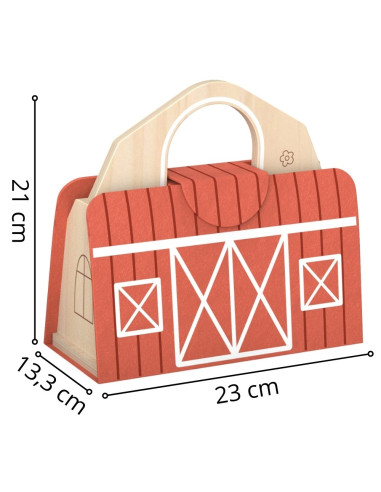 WOOPIE GREEN Wooden Folding Farm in a Suitcase with Animals 11 pcs.