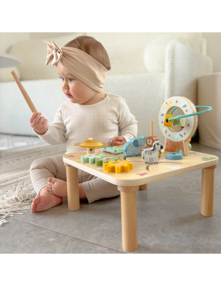 WOOPIE GREEN Wooden Educational Table Musical Sensory Maze 5 in 1