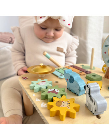 WOOPIE GREEN Wooden Educational Table Musical Sensory Maze 5 in 1