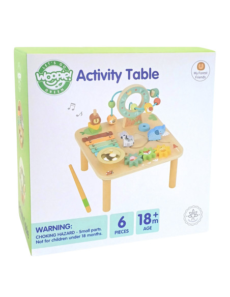 WOOPIE GREEN Деревянный развивающий столик, музыкальный сенсорный лабиринт, 5 в 1