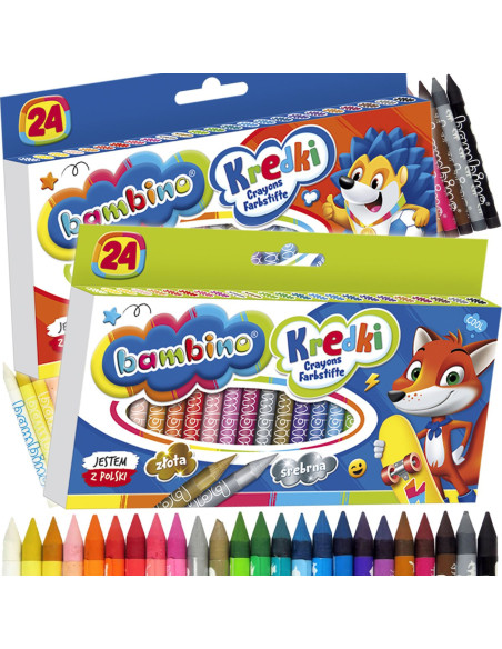 Bambino Kredki Z Glinki Kaolinowej 24 Kolorów Zestaw 0218