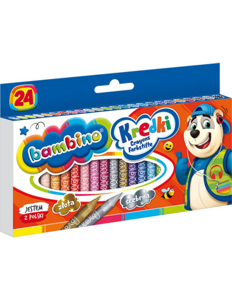 Bambino Kredki Z Glinki Kaolinowej 24 Kolorów Zestaw 0218