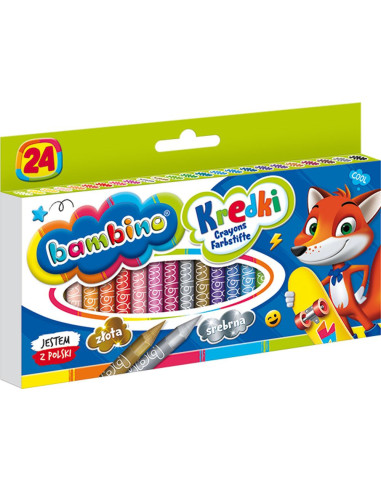 Bambino Kredki Z Glinki Kaolinowej 24 Kolorów Zestaw 0218