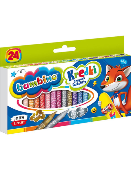 Bambino Kredki Z Glinki Kaolinowej 24 Kolorów Zestaw 0218