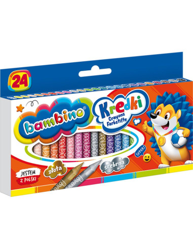 Bambino Kredki Z Glinki Kaolinowej 24 Kolorów Zestaw 0218