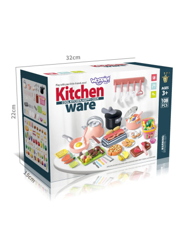 WOOPIE Kitchen Accessories Set Cooking Toy 108 pcs