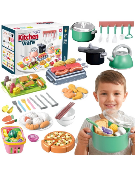 WOOPIE Kitchen Accessories Set Cooking Toy 108 pcs Green