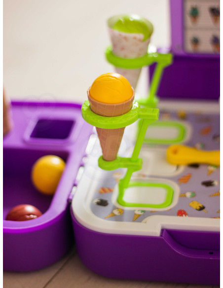 WOOPIE Ice Cream Case 3 in 1 Kitchen Shop Ice Cream Parlor Portable 62 pcs.
