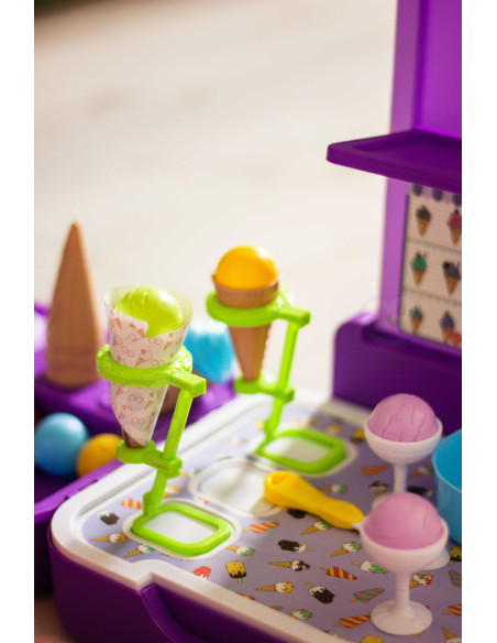 WOOPIE Ice Cream Case 3 in 1 Kitchen Shop Ice Cream Parlor Portable 62 pcs.