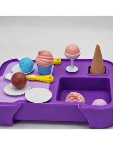 WOOPIE Ice Cream Case 3 in 1 Kitchen Shop Ice Cream Parlor Portable 62 pcs.