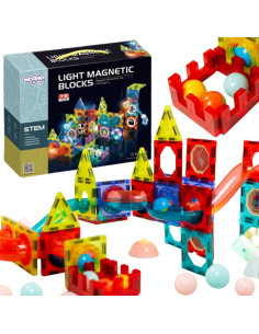 WOOPIE Magnetic Blocks Ball Track Light 75 pcs.