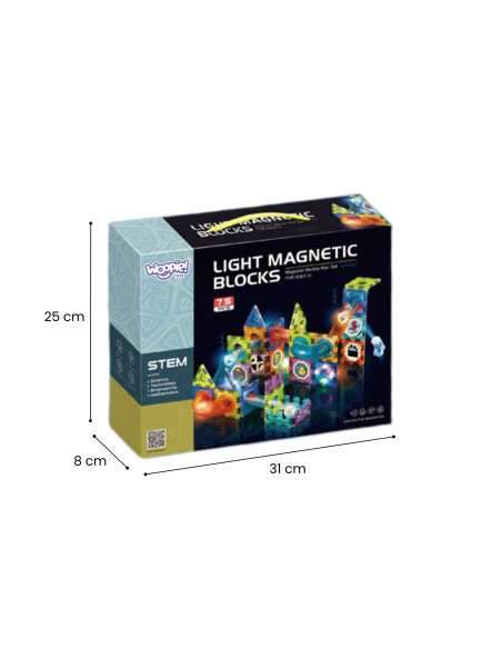 WOOPIE Magnetic Blocks Ball Track Light 75 pcs.