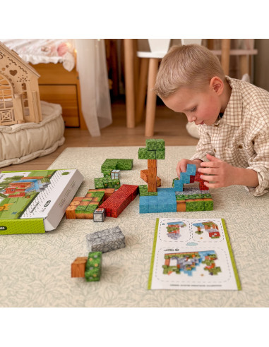 Магнитные строительные блоки WOOPI World of Blocks, 108 деталей.