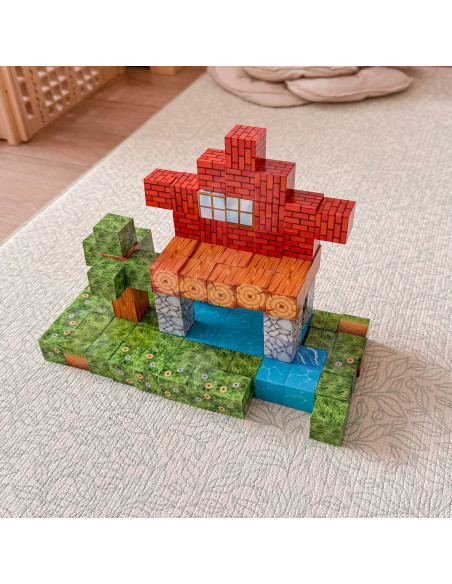 Магнитные строительные блоки WOOPI World of Blocks, 108 деталей.