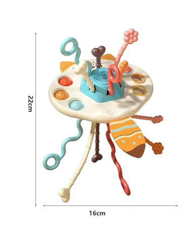 WOOPIE BABY Montessori sensorinis žaislas-kramtukas-barškutis-daugiafunkcis-lapė