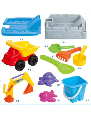 WOOPIE Portable Sandbox Castle Lockable + 9 acc.