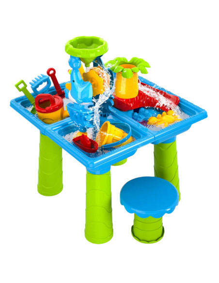 WOOPIE Water Table 2in1 Sandbox with Chair XL Aquapark 4-Pools 13 acc.