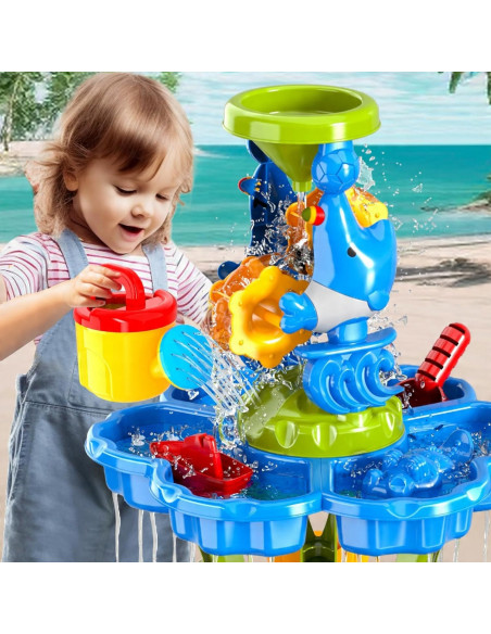 WOOPIE Water Table 2 in 1 Sandbox Fountain XXL Aquapark with Dolphin