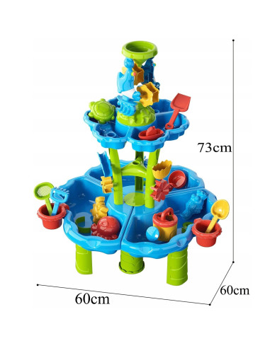 WOOPIE Water Table 2 in 1 Sandbox Fountain XXL Aquapark with Dolphin