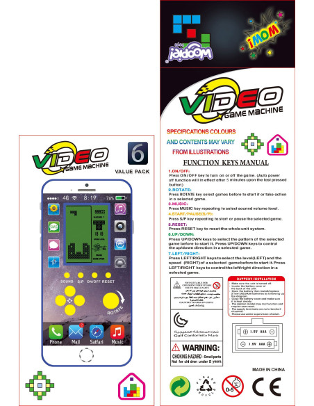 WOOPIE elektroninis mini Tetris žaidimas kišeninėje versijoje