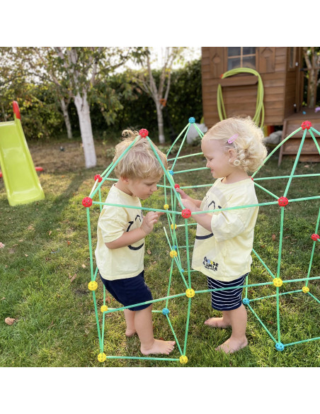 WOOPIE Big Blocks Construction Tent Set Straws Tubes 128 pcs.