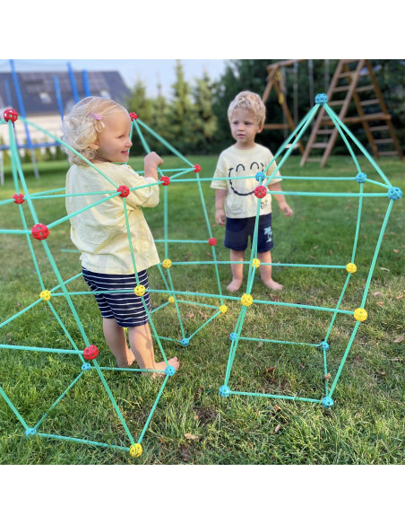 WOOPIE Big Blocks Construction Tent Set Straws Tubes 128 pcs.