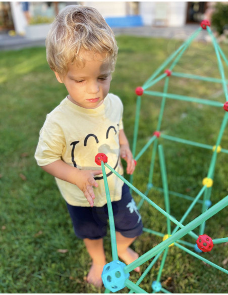 WOOPIE Big Blocks Construction Tent Set Straws Tubes 128 pcs.