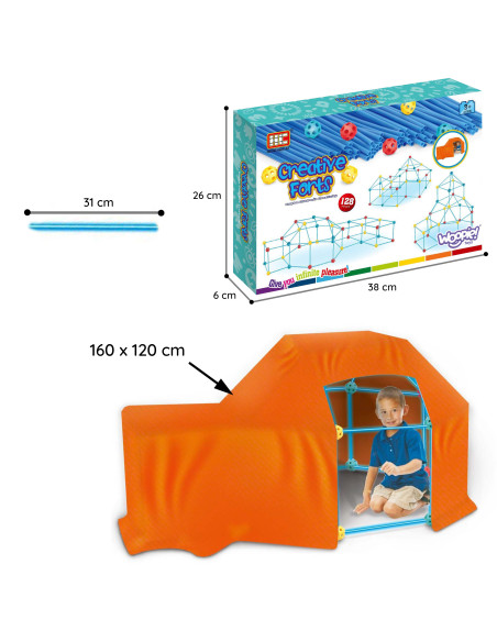 WOOPIE Big Blocks Construction Tent Set Straws Tubes 128 pcs.