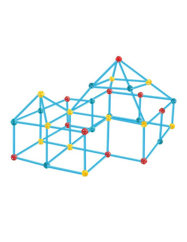 WOOPIE Big blokų statybinių palapinių rinkinys šiaudeliais, 128 vnt.