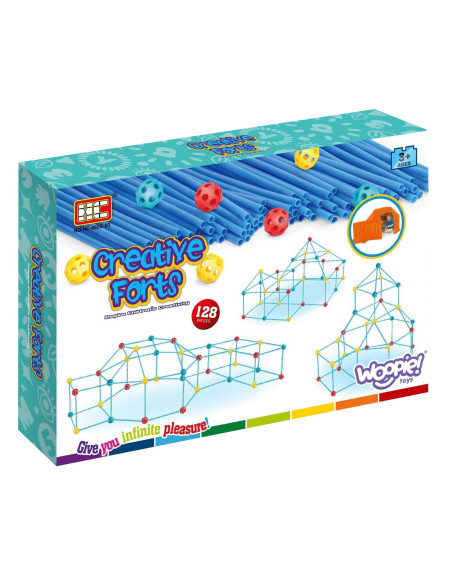 WOOPIE Big Blocks Construction Tent Set Straws Tubes 128 pcs.