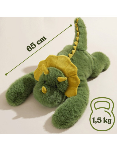 WOOPIE dinozauras antistresinis sensorinis svertinis pliušinis žaislas sunkus meškiukas 65 cm 1500 g