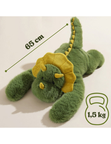 WOOPIE dinozauras antistresinis sensorinis svertinis pliušinis žaislas sunkus meškiukas 65 cm 1500 g