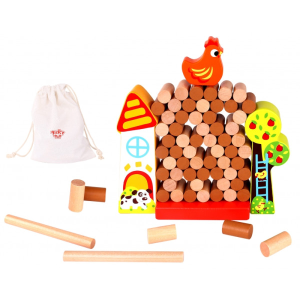 Игра-аркада TOOKY TOY Падающая курица Деревянная ферма Игра-аркада TOOKY TOY Падающая курица Деревянная ферма