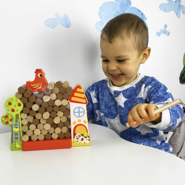 Игра-аркада TOOKY TOY Падающая курица Деревянная ферма Игра-аркада TOOKY TOY Падающая курица Деревянная ферма
