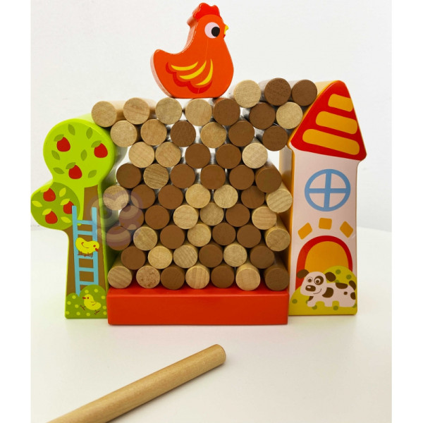 Игра-аркада TOOKY TOY Падающая курица Деревянная ферма Игра-аркада TOOKY TOY Падающая курица Деревянная ферма